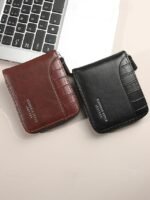 Men's Faux Leather Zip Wallet, Multiple Colors, Compact - Image 5